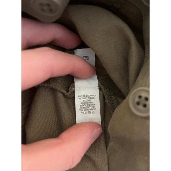 Aerie Jumpsuit Boiler Suit Size XS Army Green Long Sleeve Ruffle Collar Gorpcore - Picture 5 of 11